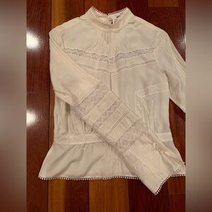 Derek Lam 10 Crosby Silk Laced Blouse